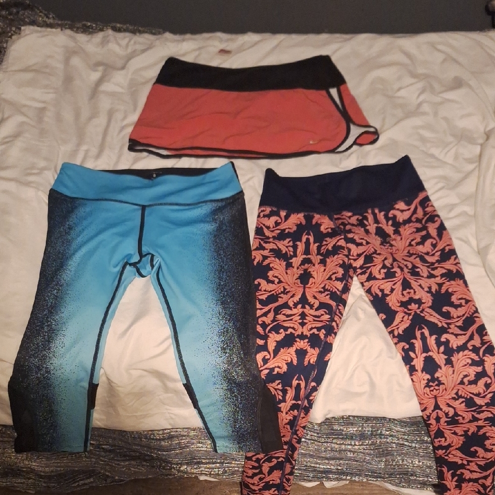 Athletic Leggings and Skirt Set